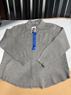 Como Vintage Gray Button-Up Knit Cardigan